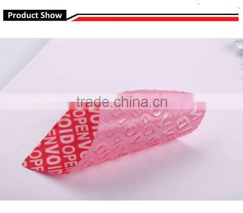 Non residue tamper evident label blue