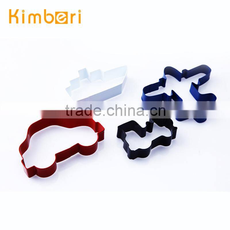 LFGB/FDA Food Grade Popular Ship/Train/Car/Plane Shape Hot Sale Powder Coating Car Cookie Cutters