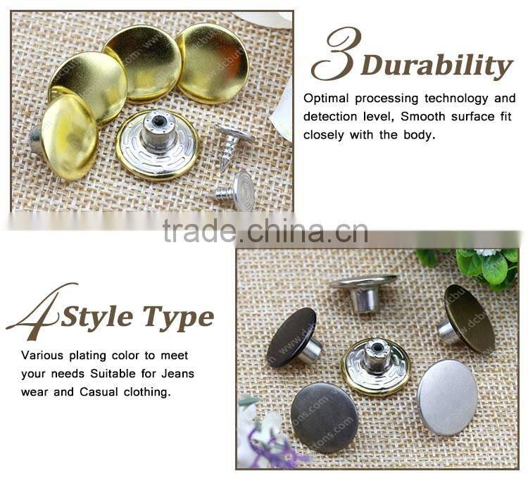 Hot Selling Metal Tack Buttons for Denim Metal Jeans Shank Button