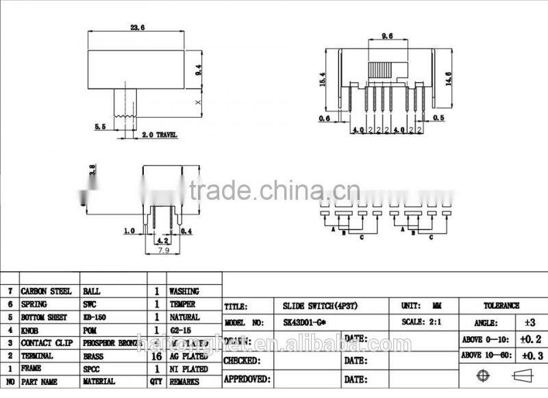 waterproof electical slide switch with best price