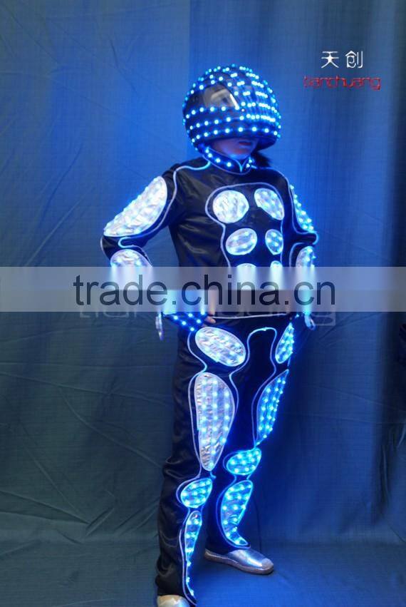 Wireless DMX512 Tron Dance Performance LED Costume Suit