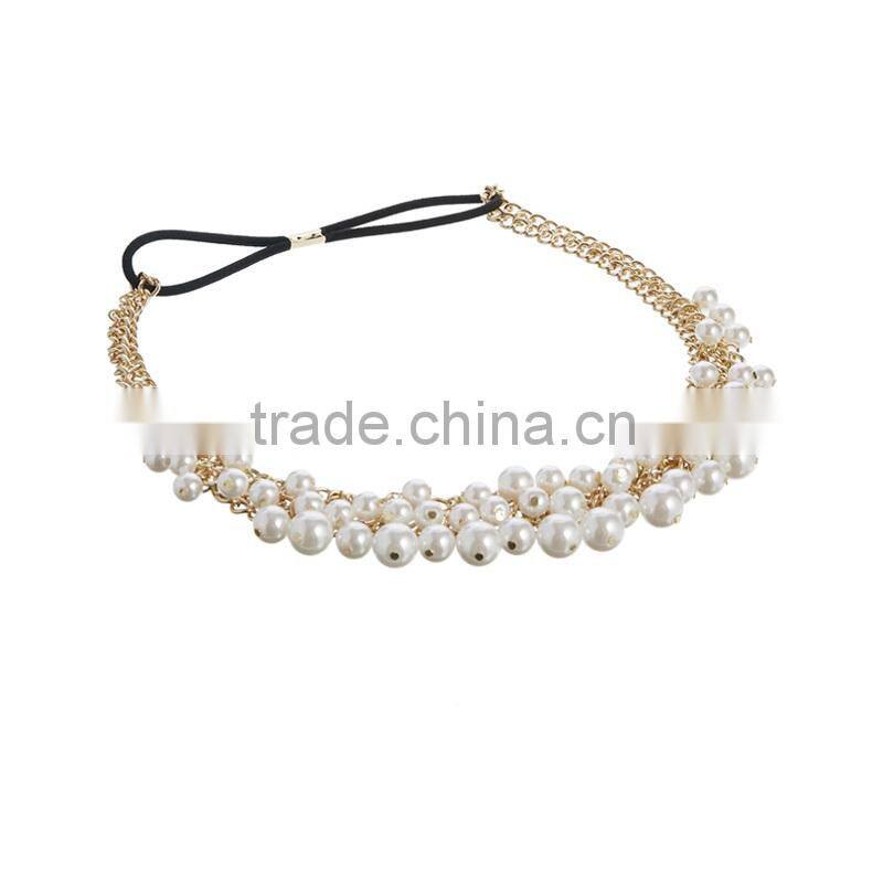 Latest design delicate drip imitation pearl head piece jewelry