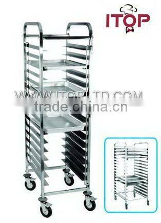 Stainless Steel highter food transport trolley with pans