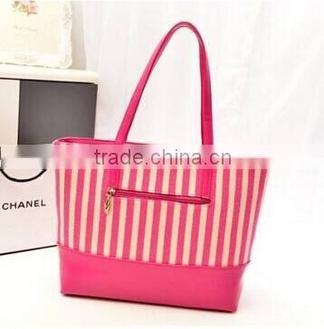 Stripe fashion leisure canvas bag