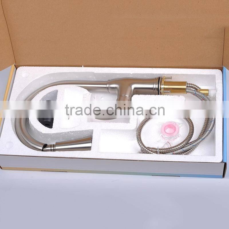 Brushed Nickel Commercial American Style Pull Down Kitchen Faucet 14107-BN