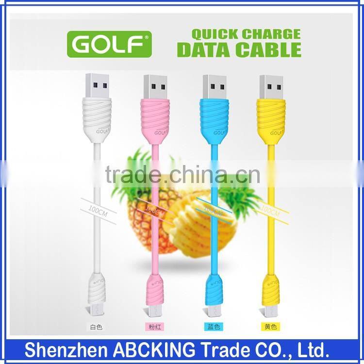 Original GOLF 25cm/100cm/150cm/200cm/300cm Micro USB Metal Braided Data Charger Cable 2.1A Output For Xiaomi Huawei HTC Samsung