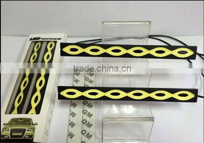 2015 newest car daytime turnning light drl white with yellow color cob led