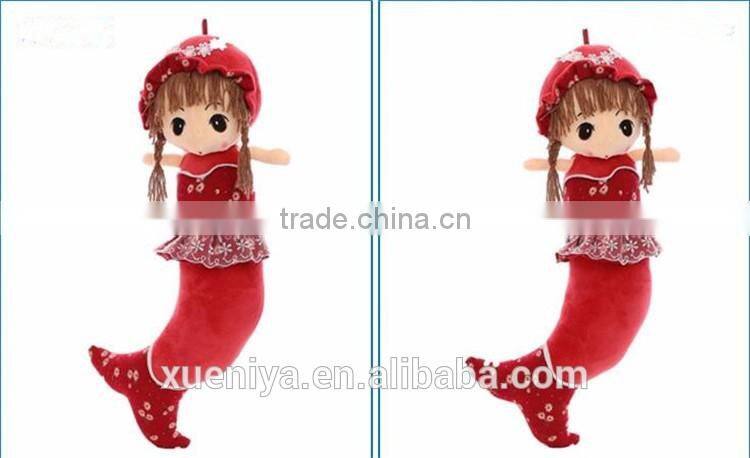 hot selling high quality birthday present mermaid plush toy baby doll