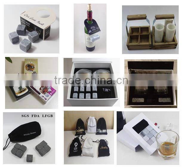 amazon top selling reusable food grade granite whisky stones in wooden box