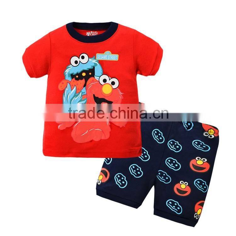Wholesale 2016 new arrival short sleeve lovely printed unique latest kids short sleeve pajamas