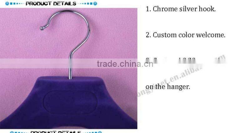 women's velvet flocking coat hangers custom