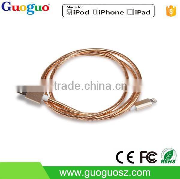 Factory price high speed MFI cable metal 8pin mfi data cable for iphone7