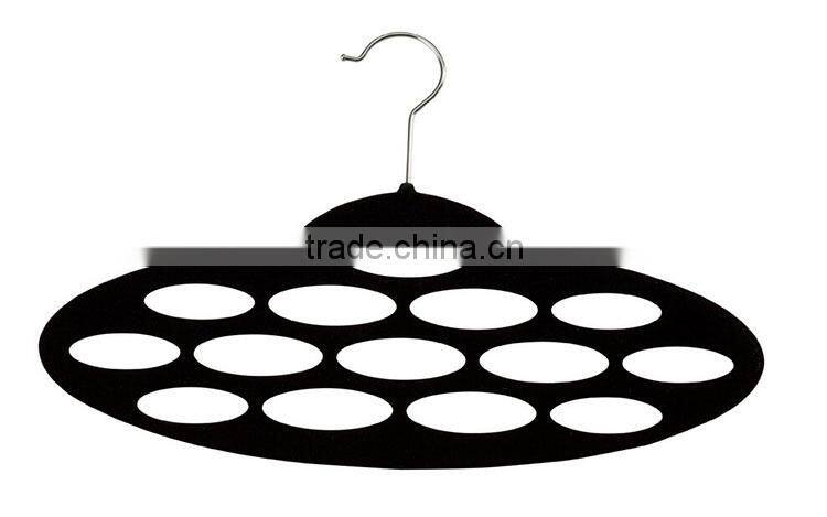 Oval Circles Velvet Flocked Scarf Hanger Organizer