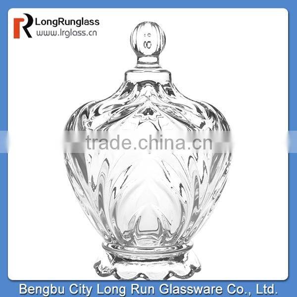 LongRun Promotion Latest Design beautiful candy box fancy fruits glassware with lid