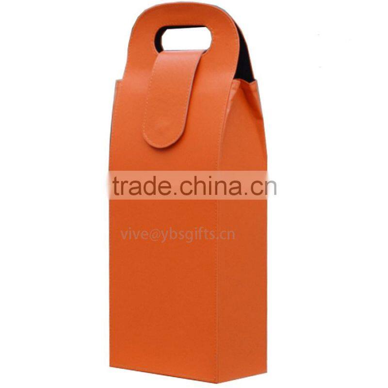 high quality black leather wine bag