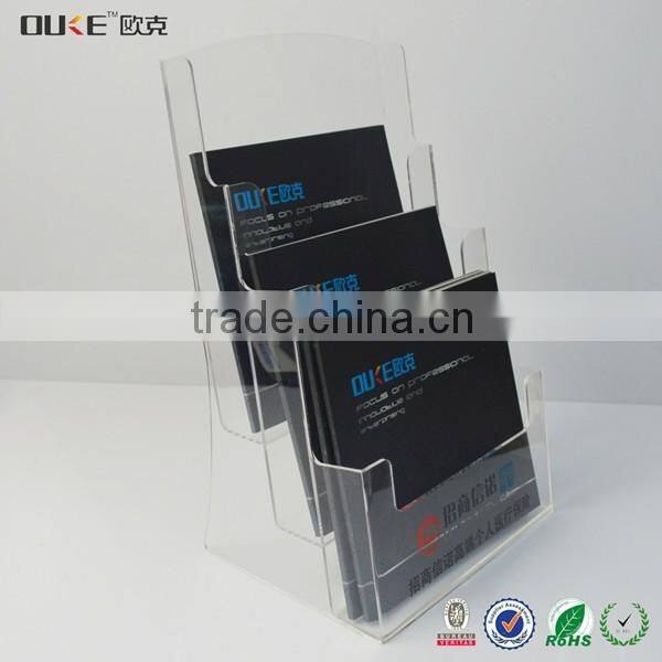 top class import acrylic high clear three layers acrylic brochure holder wholesale