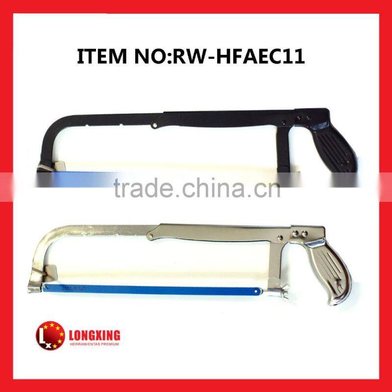 Factory Supply 12" eletro plated white or plastic sprayed black adjustable hacksaw frame
