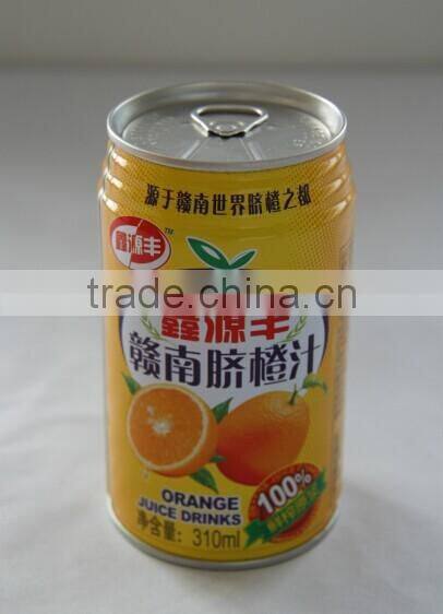 orange juice beverage in can
