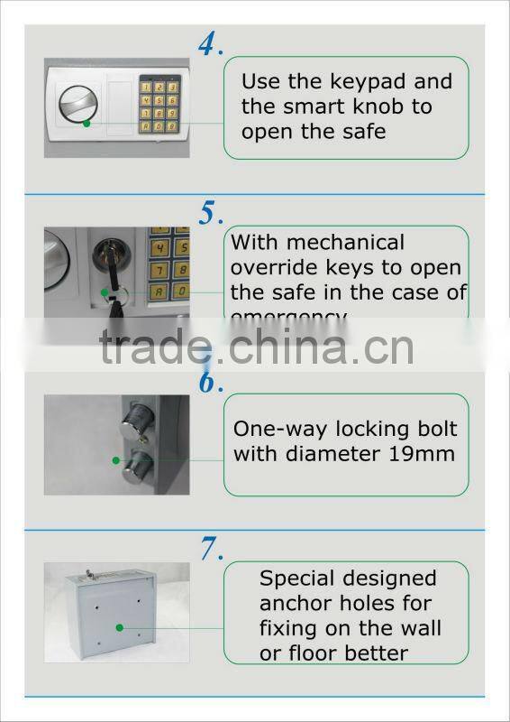 electronic combination lock for safe as digital safety box with knob