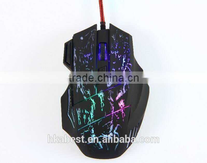 LED Lighting DPI 3D 7 Buttons Computer Notebook Gaming USB Wire Game Mouse