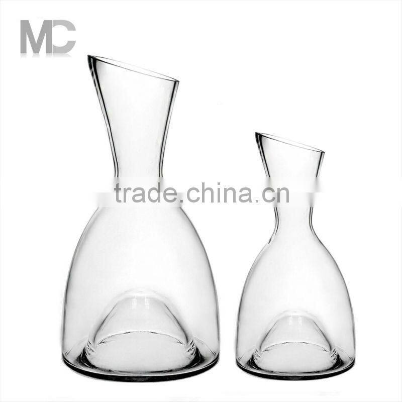 Hot Sale Hand Blown Single Clear Glass Bulk Wine Decanter