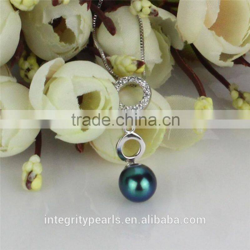 925 silver peacock 9-10mm AAA drop single freshwater pearl pendant