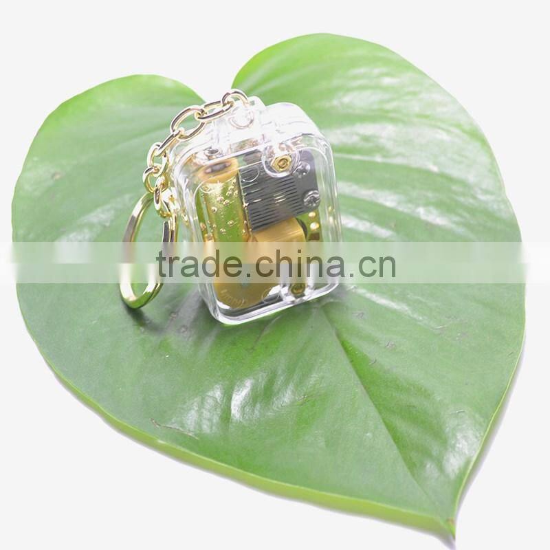 Transparent keychain romantic Wedding Favor Small Merry Christmas Gift Music Box