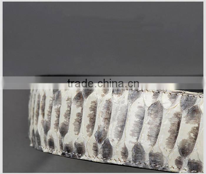 Luxury Genuine Python Snake Skin Belt for Men Black and White Stainless Steel Buckle