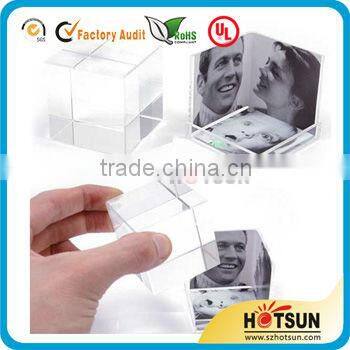 POP Clear Acrylic cube for Display Stand with Printing