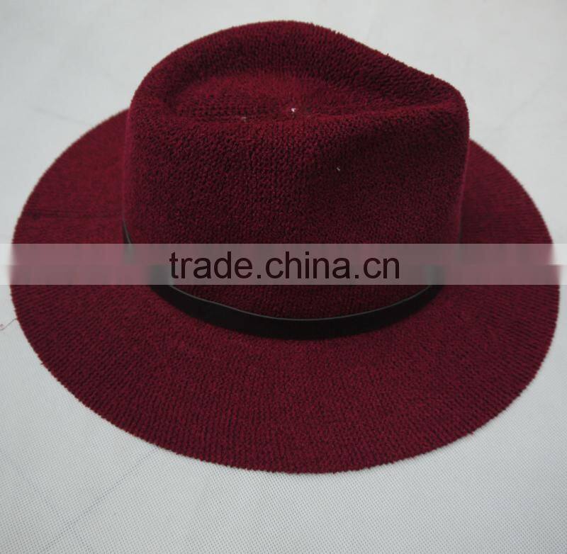 women acrylic red winter hat