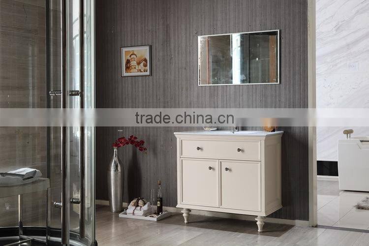 CRW GT0335 White Wooden Bathroom Cabinet