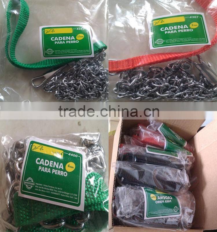 South American market ,chrome plated,ribbon handle dog chain