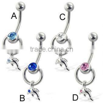 Fashion dangle navel bars body piercing jewelry