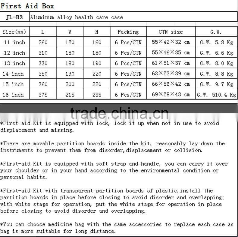 family type water proof aluminum empty first aid box