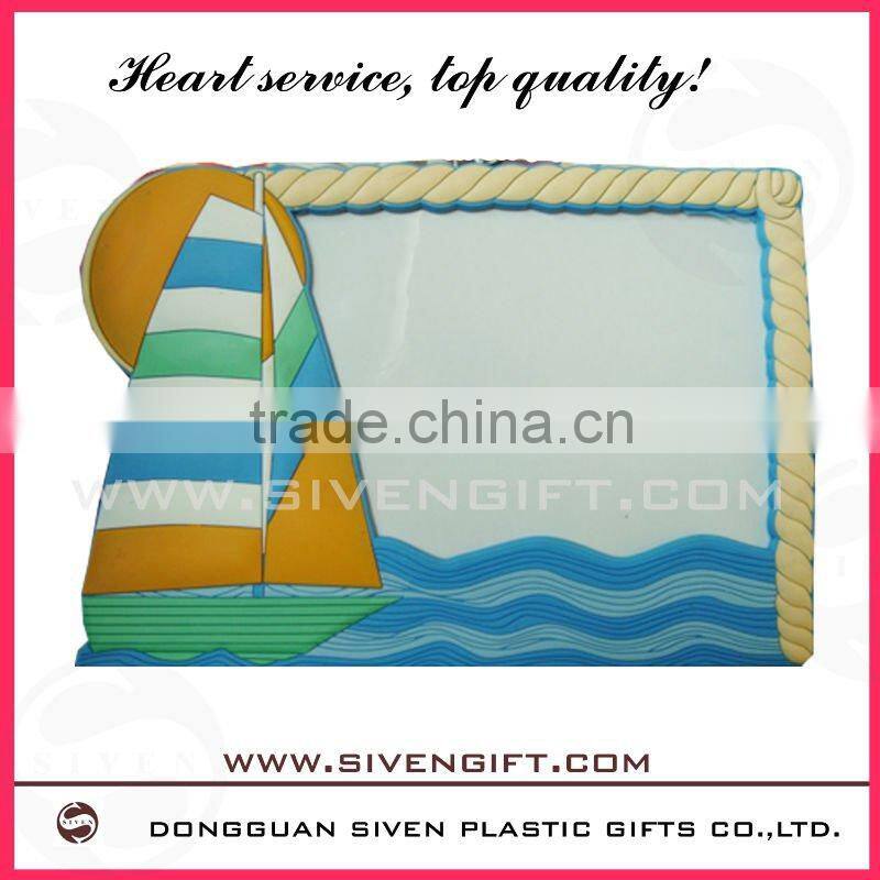 cute genius at work soft pvc photo frame for promotion gift