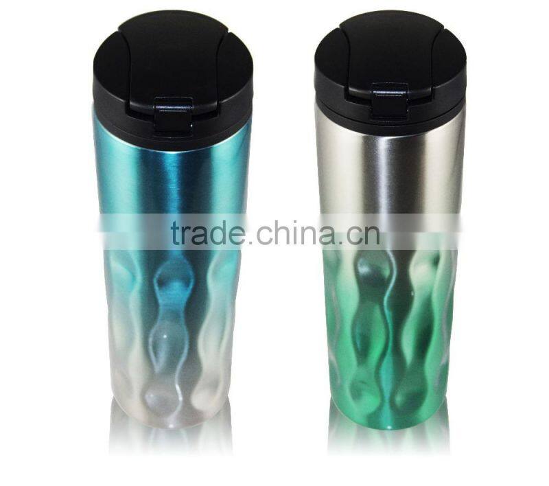 Custom double wall coffee travel mug, wholesale stainless steel custom coffee cup mug