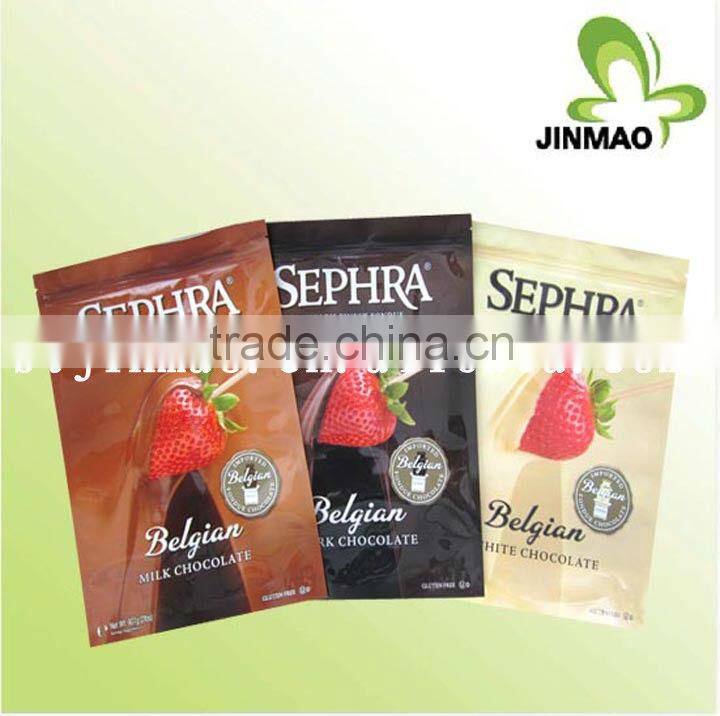 Wholesale colorful zipper candy packaging bag with show window