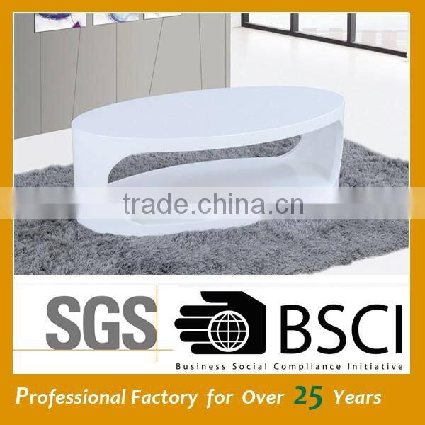 Wholesale simple design glass coffee table high gloss white coffee tableJY-20