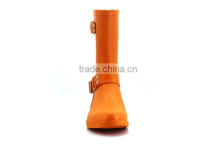 NEW PRODUCTS CUSTOMISED orange rubber rain boots with lace