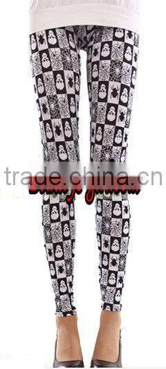 sexy skull spider printed leggings white black