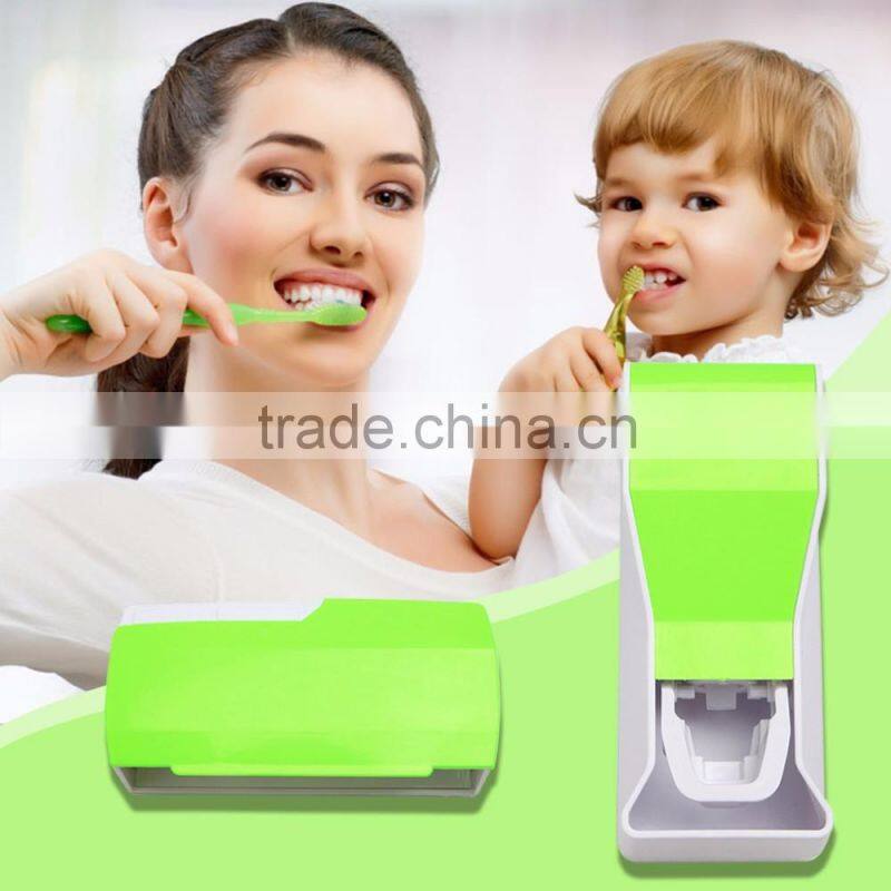 Cosylife Wall Mounted/Dustproof Kid'sToothpaste Dispenser Toothbrush Holder Toothpaste Squeezer 5 Toothbrush Holders With Cover