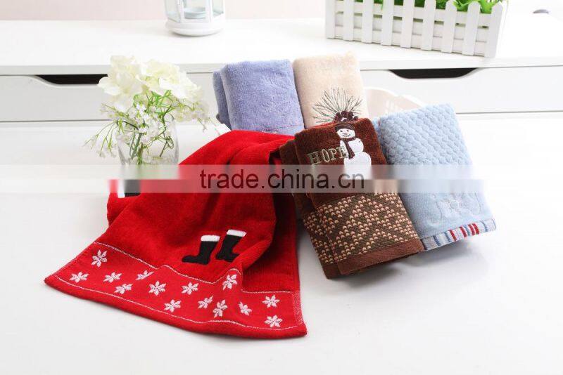 high quality cotton baby face towel with christmas cartoon pattern towels