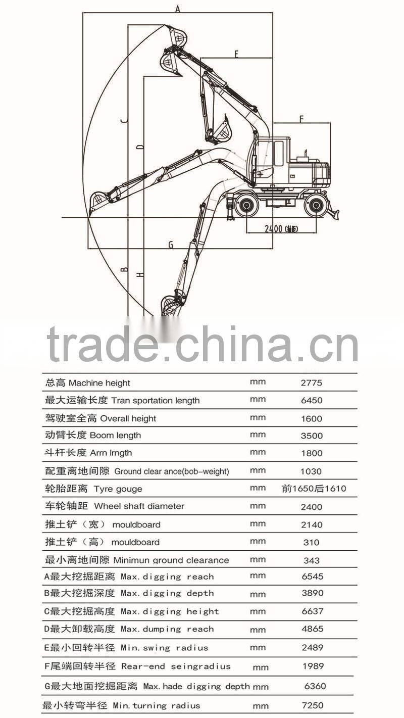 8ton sugarcane wheel excavator