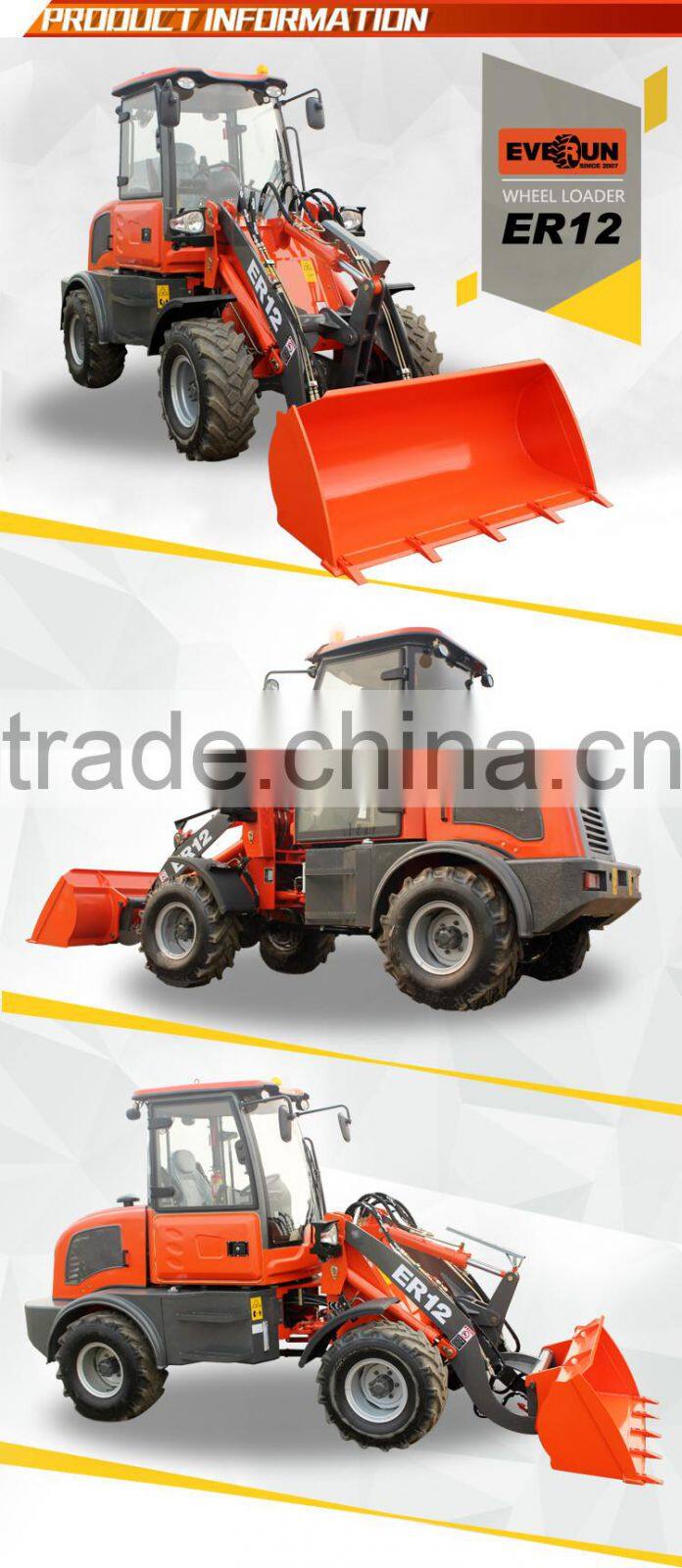 Qingdao Everun ER12 Front Bucket Wheel Loader For Sale