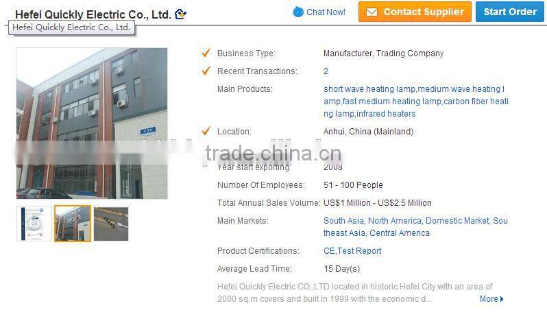 Shortwave halogen heater lamp for flavor wave turbo oven