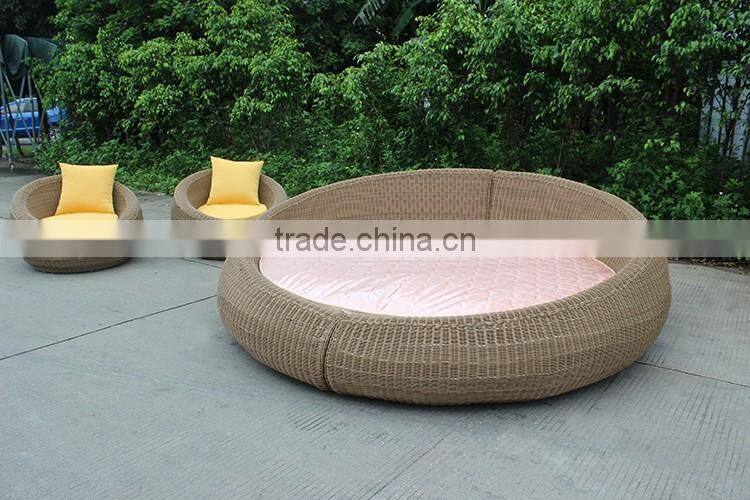 Theme Hotel Furniture Spring Mattress Wicker Big Round Bed