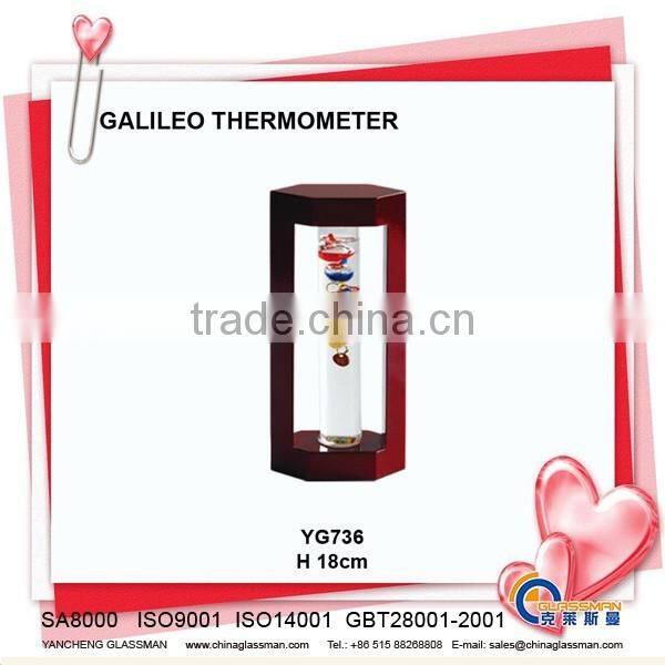 home decoration galileo thermometer G101-BK with glass ball