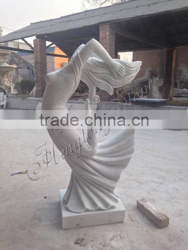 White Marble Abstract Art Deco Lady Sculpture