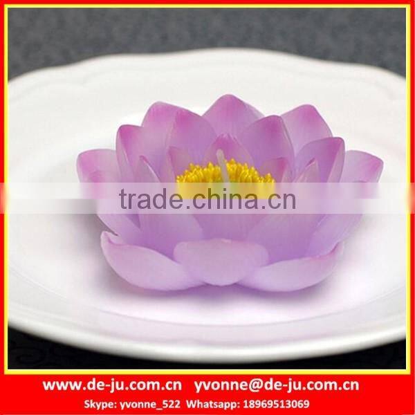 False Blossom Yellow Pistil Lotus Flower Shape Candle