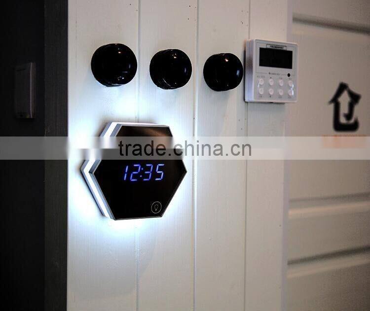 Latest Arrival Digital Alarm Clock With Make-up Mirror LED Night Light Digital Thermometer Multifunctional Wall Desk Clock